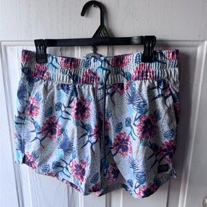 AFTCO Women's Floral Athletic Shorts - Blue and Pink